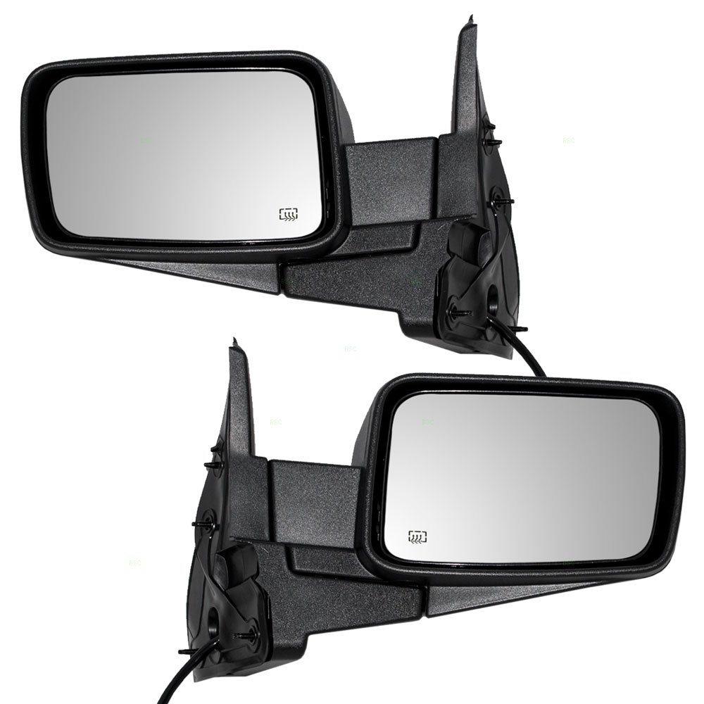 Heated Power Side View Mirrors for Jeep Wrangler & Grand Cherokee - Textured Replacement Parts 55396637AD 55396636AD - Perfect for Winter Driving & Off-Road Adventures