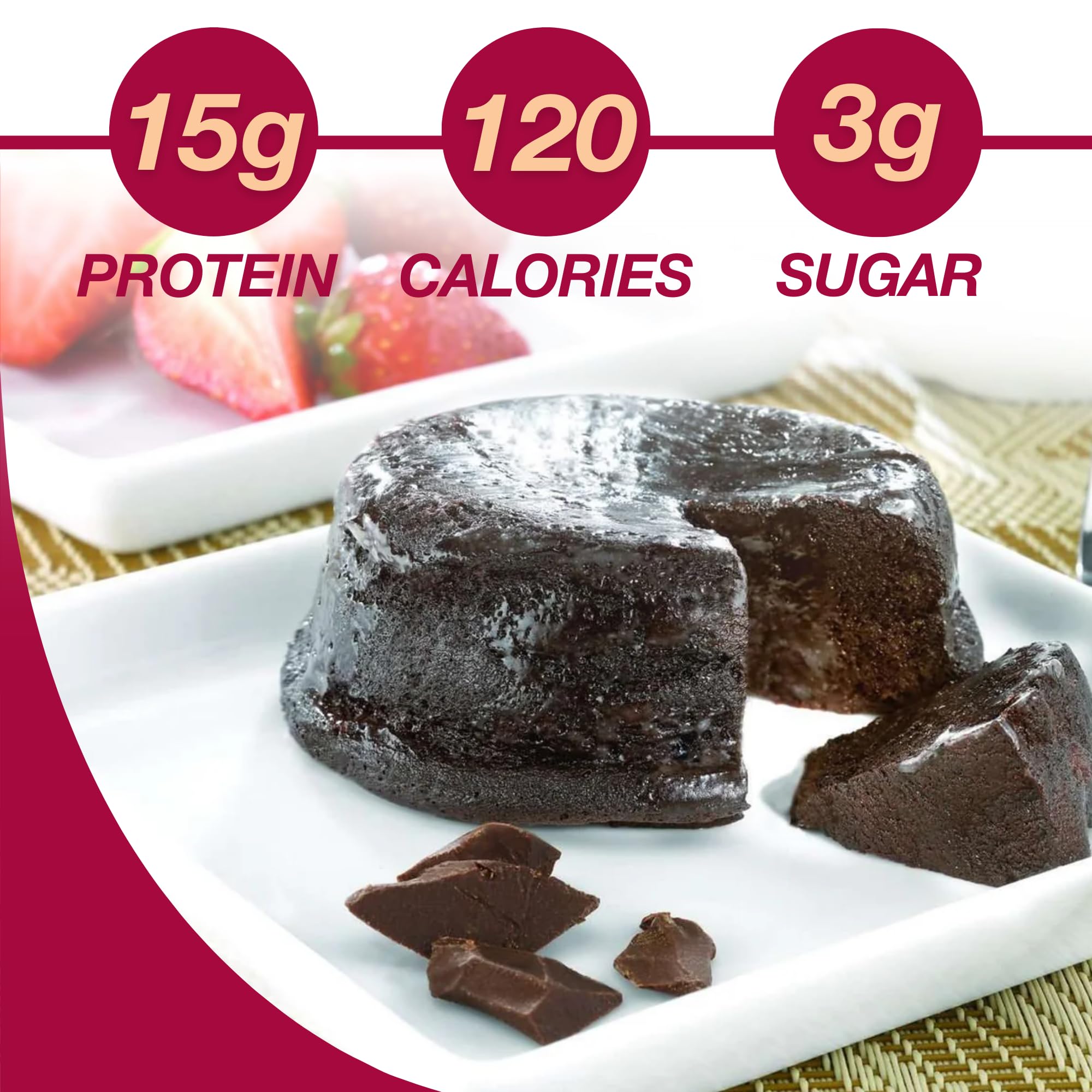 ProtiDIET Protein Chocolate Fudge Cake Mix - 15g Protein per Serving | Low Fat High Protein Snacks for Adults | Quick & Easy to Prepare | 7 Single-Serve Pouches | Perfect for Post-Workout, Weight Loss & Healthy On-the-Go Snacking