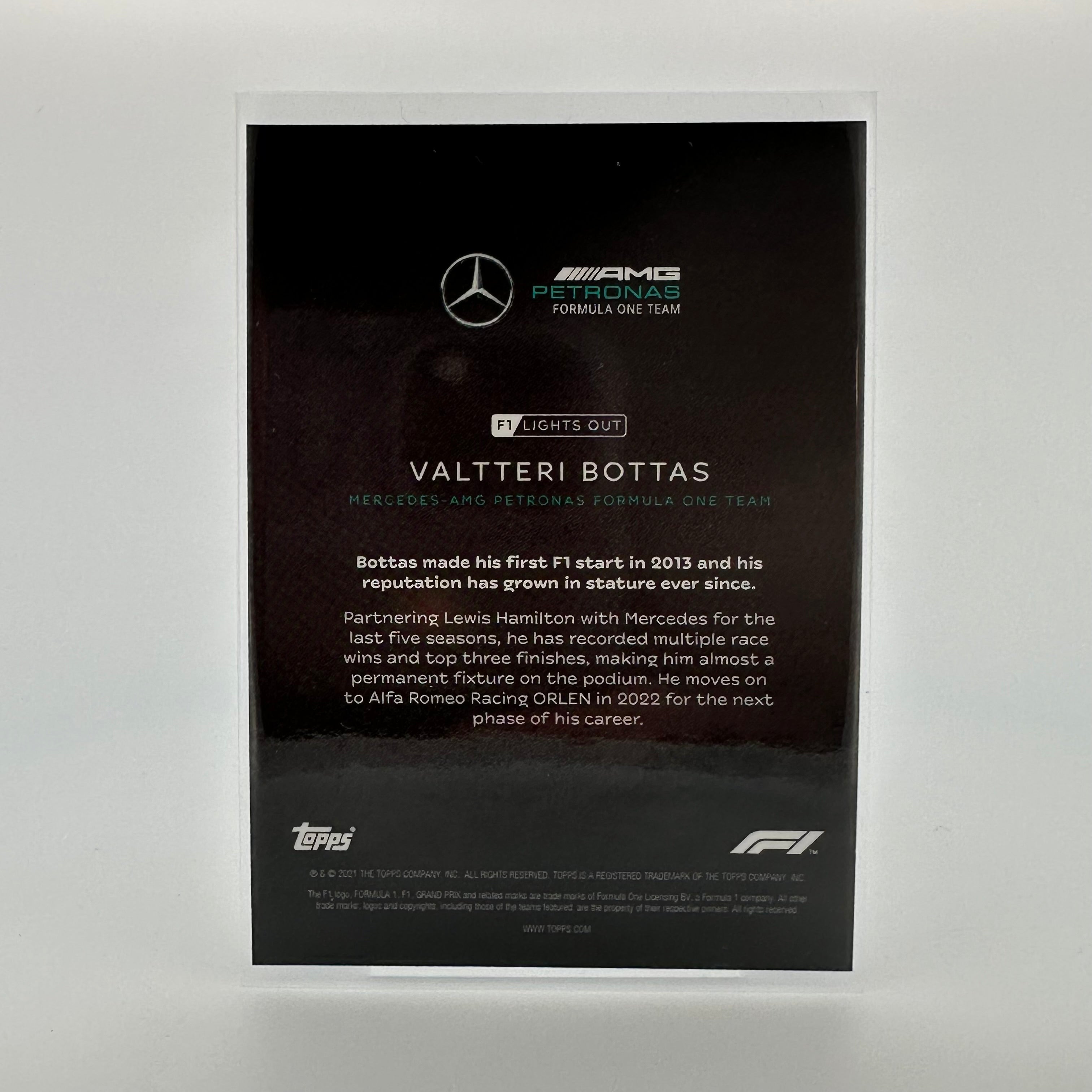Valtteri Bottas Green Parallel F1 Racing Driver Card - Collectible Memorabilia for Motorsport Fans & Trading Card Enthusiasts | Perfect for Display, Trading, and Gifts