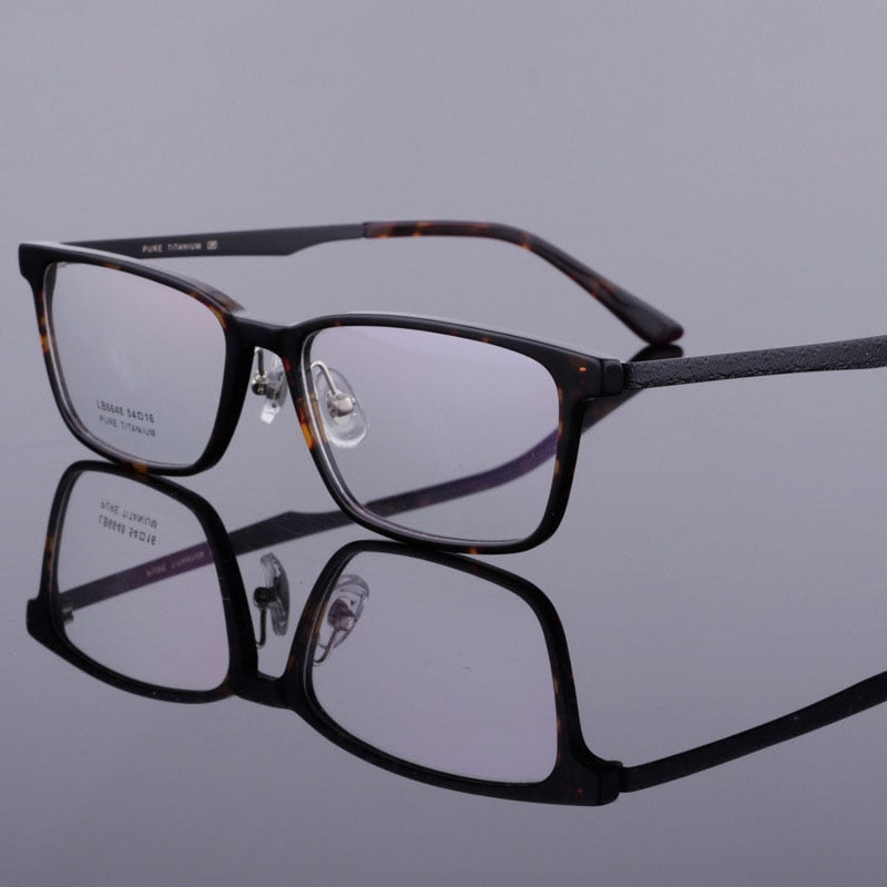 Bclear Men's Full Rim Titanium Acetate Eyeglasses Frame 6648 - Lightweight Durable Glasses for Work, Reading & Everyday Use