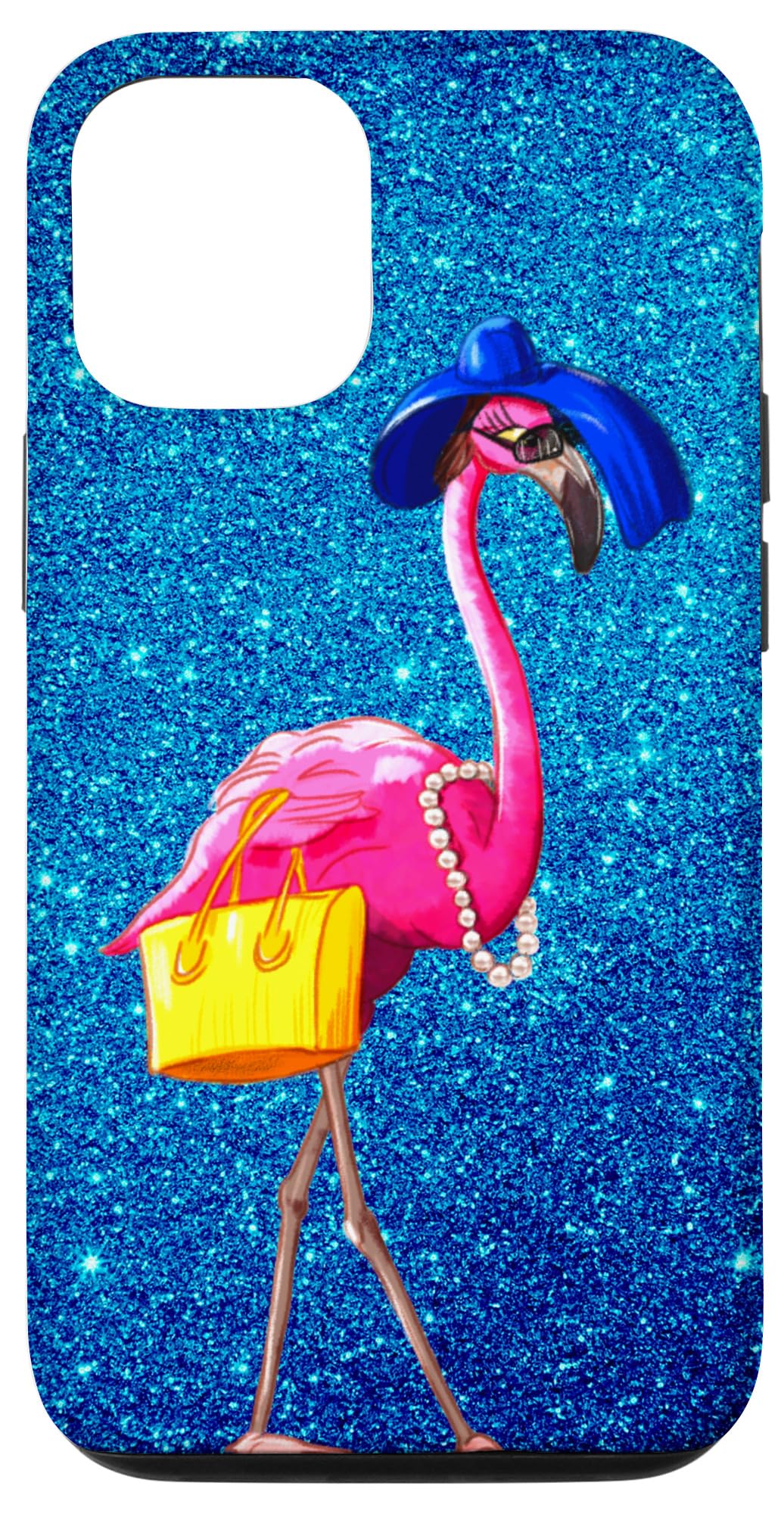 iPhone 12/12 Pro Flamingo Phone Case - Elegant Flamingo with Hat Design, Jewelry Accessories - Perfect for Women, Fashion Lovers & Unique Gift Ideas