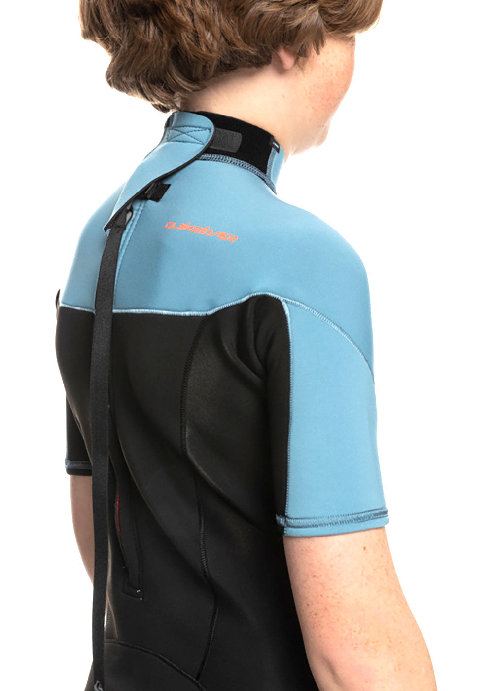 Quiksilver Boys 2mm Short Sleeve Back Zip Spring Wetsuit - Kids Surfing & Swimming Gear for Beach, Pool & Water Sports Activities