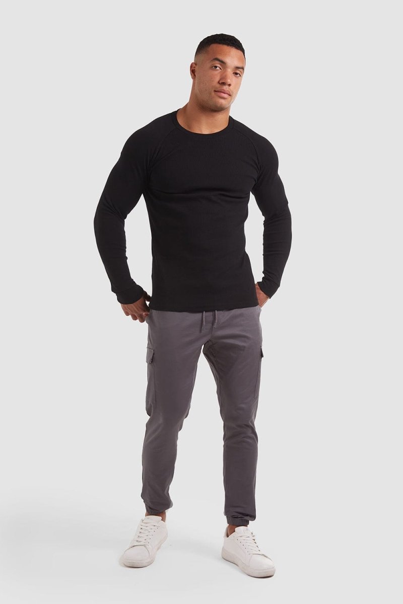 Men's Graphite Cuffed Cargo Pants - Stylish & Functional Workwear for Outdoor Activities, Hiking & Casual Wear