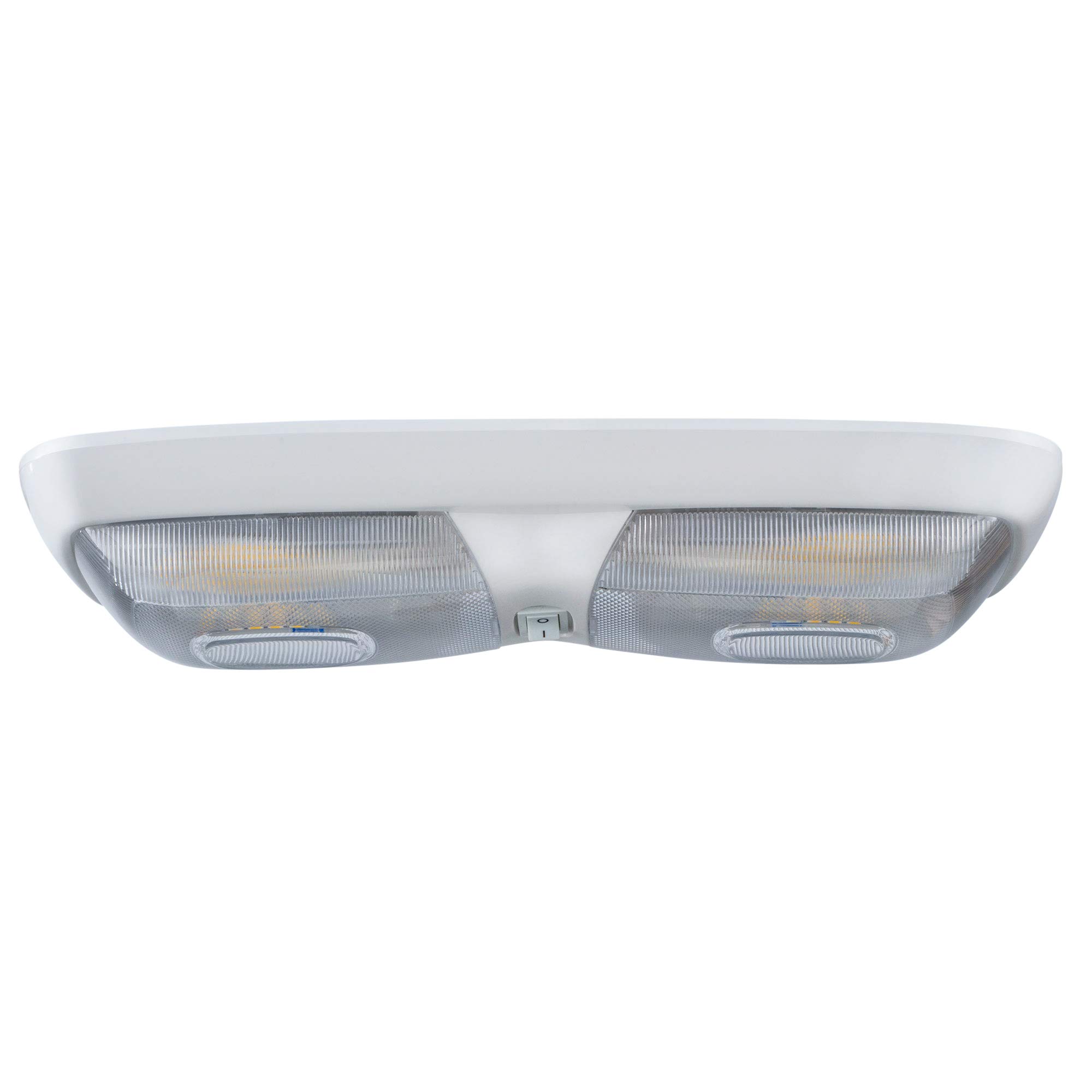 12V RV LED Dome Light Fixture with Switch - 3200K Warm White Interior RV Lighting - Clear Lens & White Housing (10 Pack) - Perfect for RV, Camper, Trailer, and Van Interior Lighting Upgrades