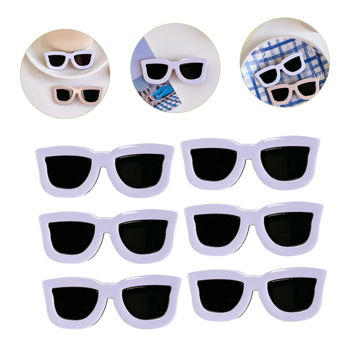 Minkissy 6pcs Girls Hair Clips - Cute Sunglasses Shaped Bang Barrettes for Kids, Fun Hair Accessories for Parties, School, and Daily Use