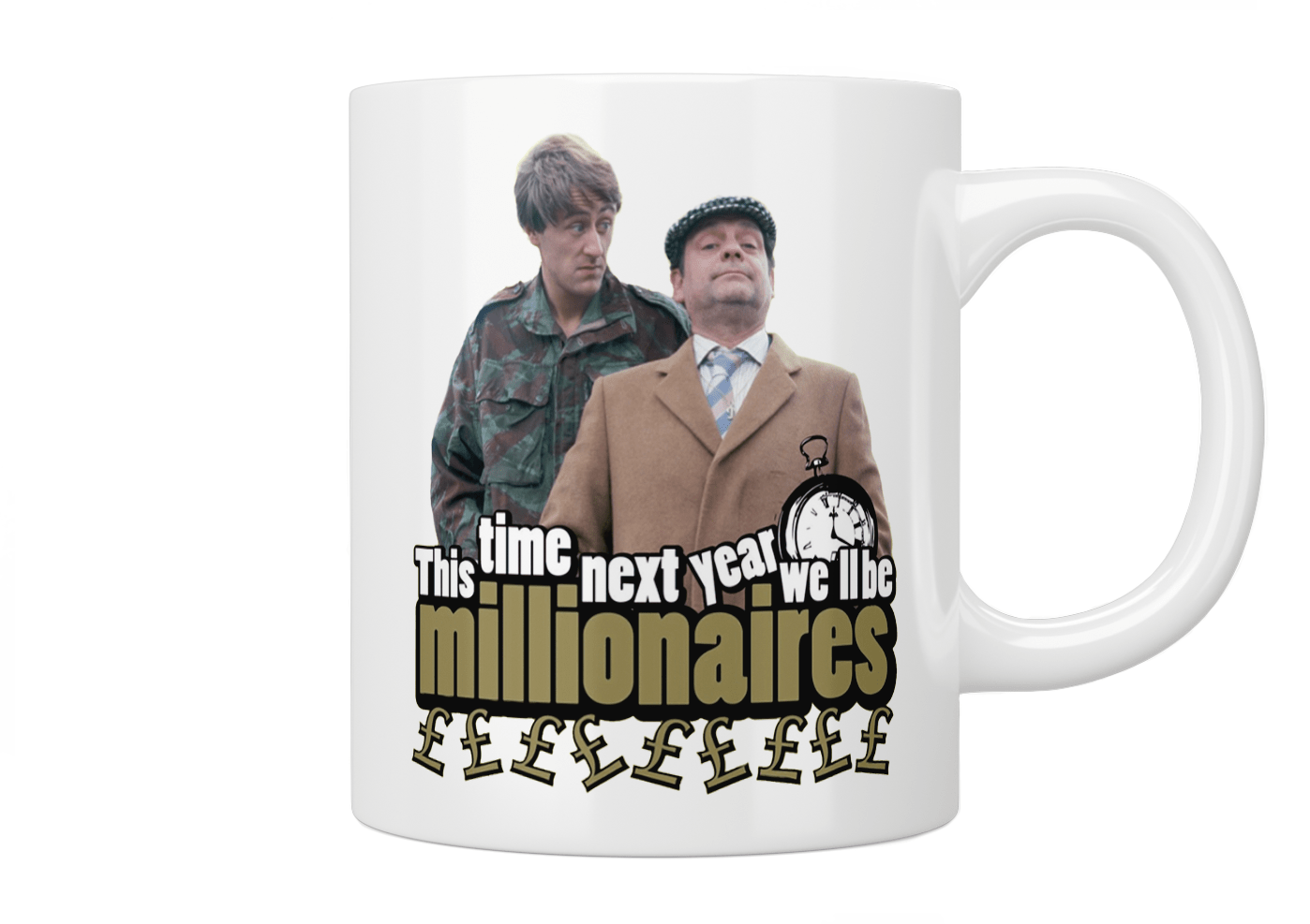 Only Fools And Horses TV Show Mug - 'This Time Next Year We'll Be Millionaires' Quote Coffee Cup - Perfect Gift for British Comedy Fans - Office, Home & Collectible Use