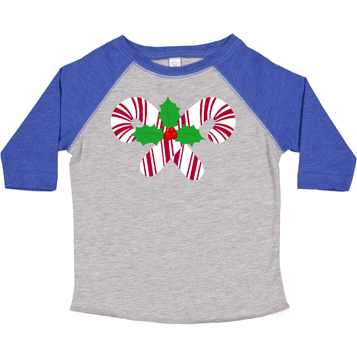 Inktastic Candy Canes and Holly Christmas Toddler T-Shirt - Festive Holiday Outfit for Kids, Cute Xmas Baby Tee - Perfect for Family Photos, Holiday Parties & Christmas Celebrations
