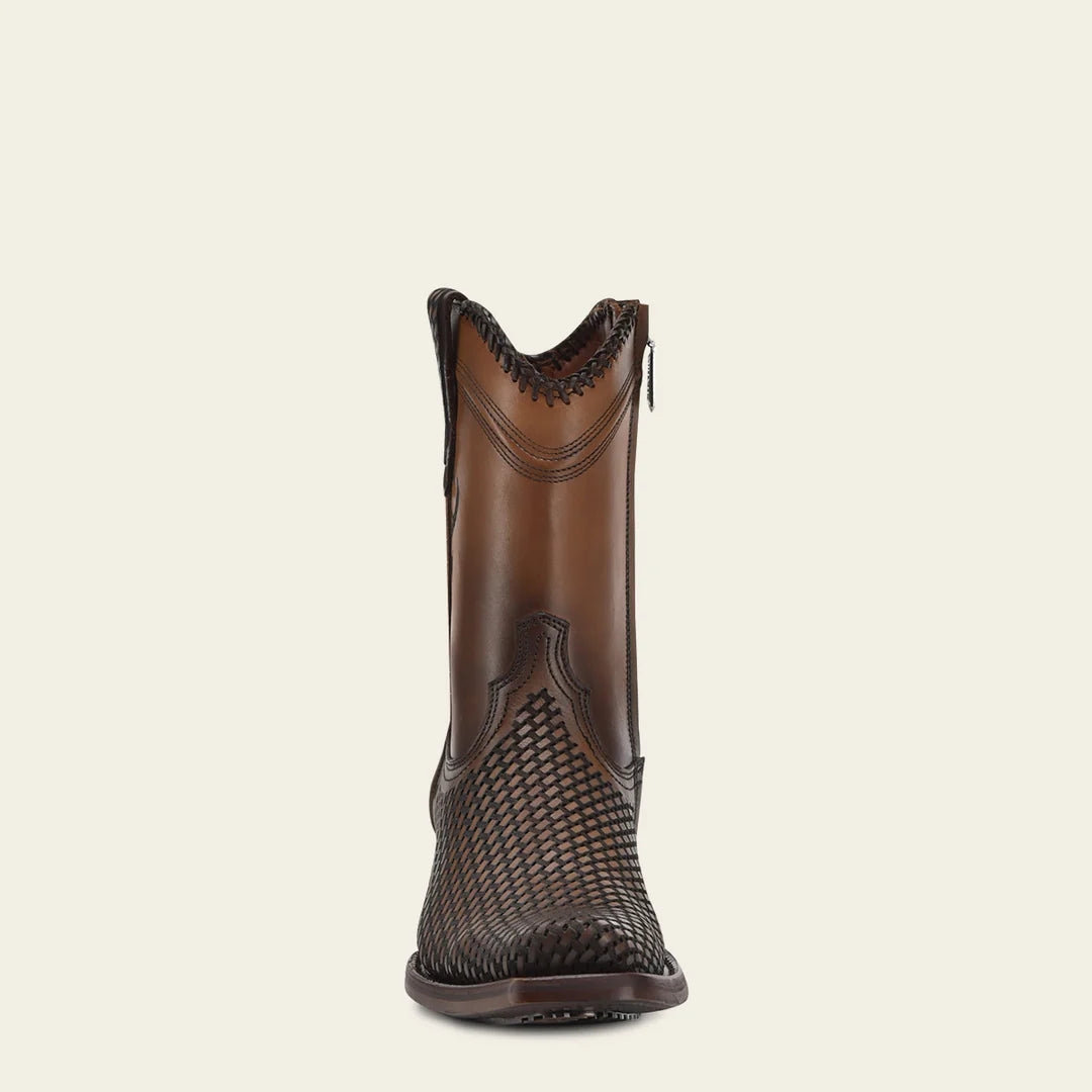 1J2YRS Men's Cuadra Honey Casual Cowboy Cowhide Ankle Boots - Western Style Comfort for Everyday Wear & Outdoor Adventures