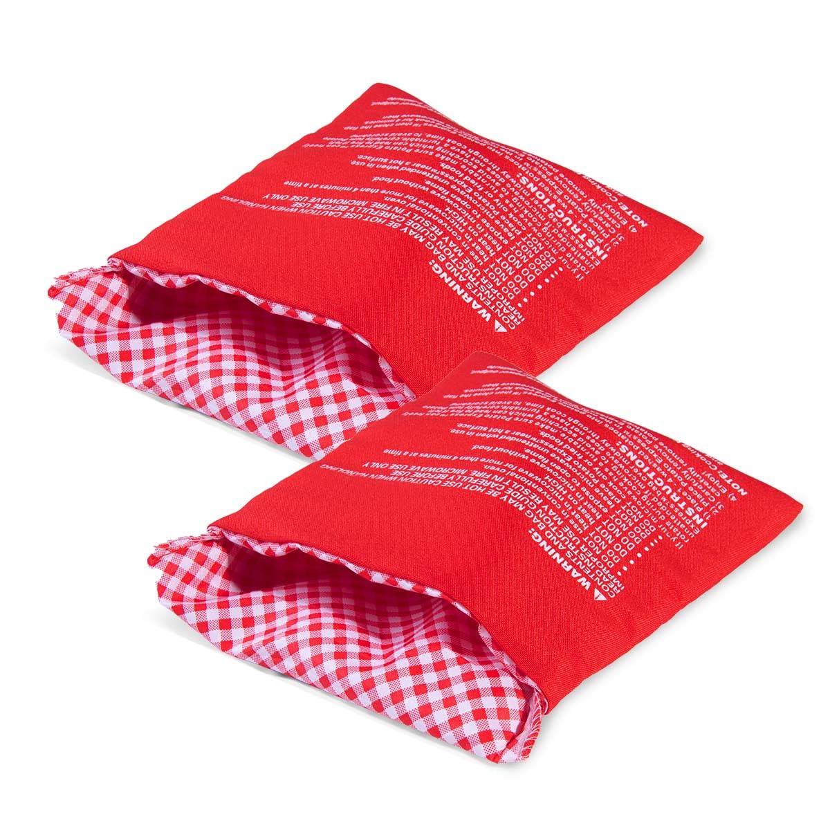 OBTANIM Microwave Potato Bag - 2 Pack Reusable Potato Cooker Pouch for Baking, Steaming & Cooking | Perfect for Quick Meals, Snacks & Healthy Eating (Red)