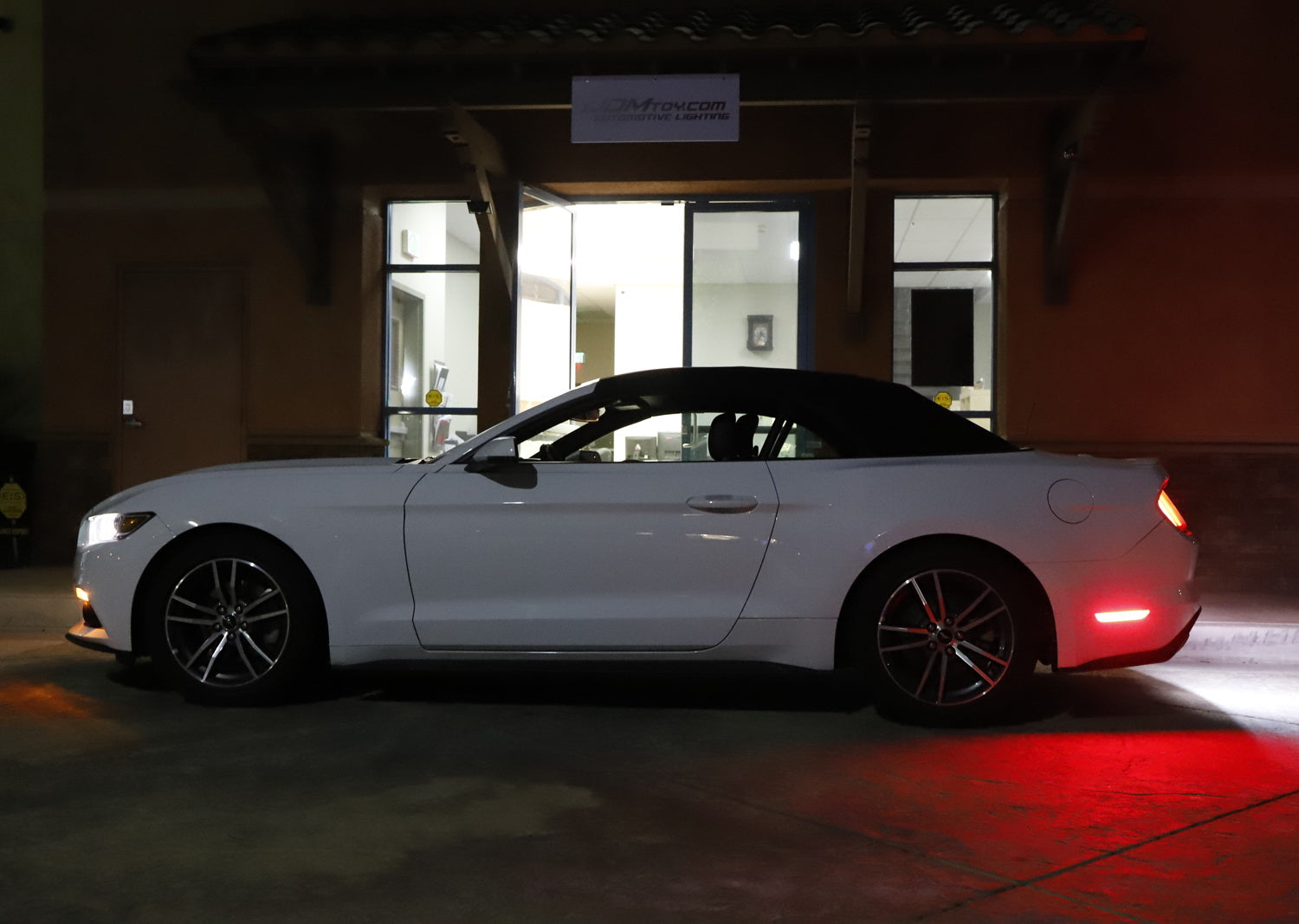 2015-2023 Ford Mustang Clear Lens LED Rear Side Marker Lamps with Red LED Lights - Upgrade for Enhanced Visibility & Style (Perfect for Night Driving & Car Shows)
