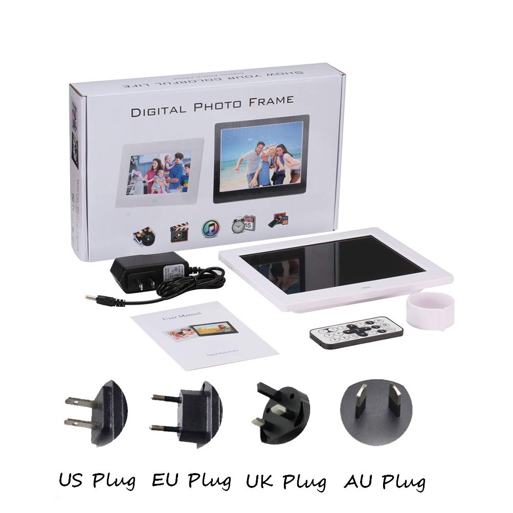 8 Inch Digital Picture Frame with HD IPS Screen - Supports MP3/MP4 Video Player, Clock & Calendar - Includes Remote Control (Silver) - Perfect for Home Decor, Office Display & Thoughtful Gifts