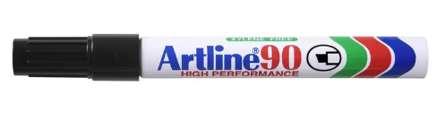 Artline 90 Permanent Marker - 5mm Chisel Tip Black Ink - Ideal for Labeling, Crafting & Office Use