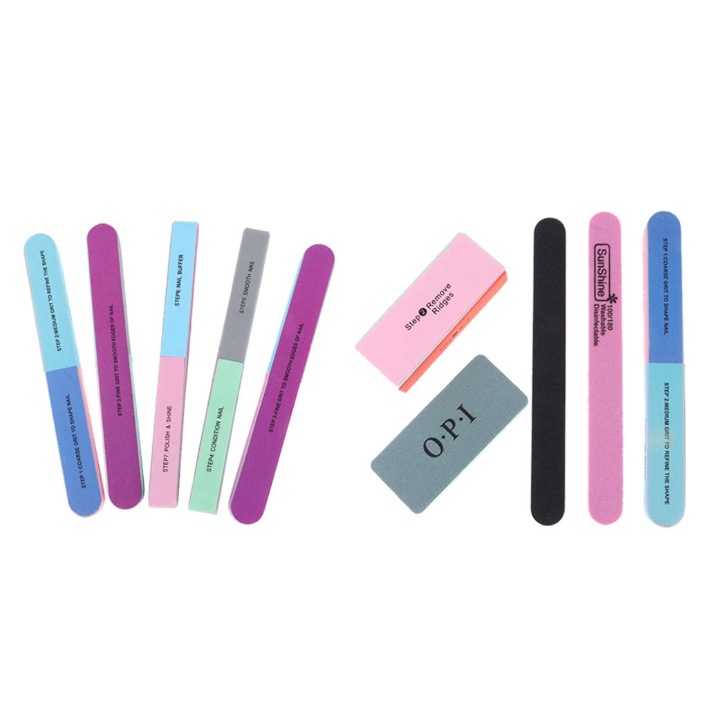 10-Piece Sanding and Polishing Sticks Set for Nails - Professional DIY Nail File Tools for Manicure, Pedicure & Nail Art - Perfect for Home, Salon & Travel Use