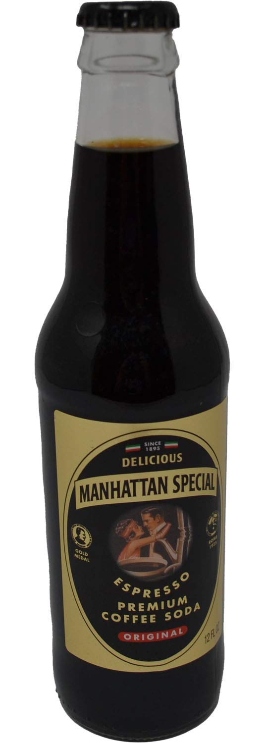 Manhattan Special Original Espresso Premium Coffee Soda - 12oz Glass Bottles (24 Pack) - Refreshing Caffeinated Beverage for Breakfast, Office Break or After-Dinner Treat