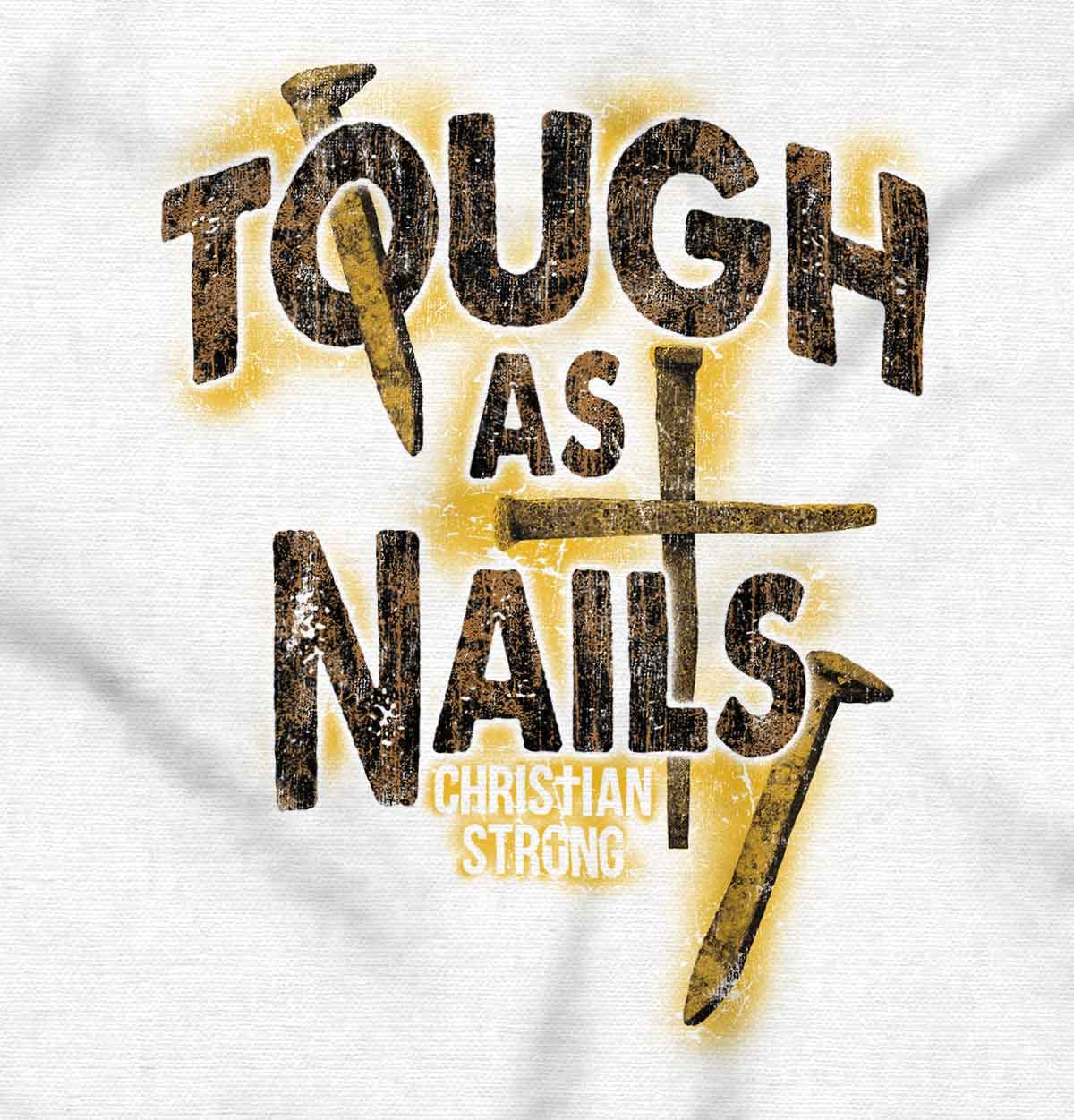 Jesus Graphic T-Shirt for Men - Tough Nails Cross Crucifix Design | Christian Apparel for Church, Bible Study & Everyday Wear