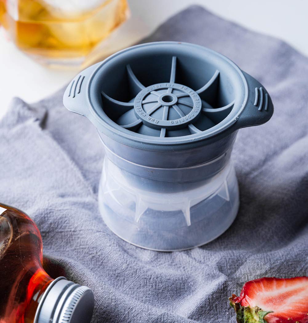 AKOAK 1 Pack Plastic Ice Hockey Puck Mold - Whiskey Ice Ball Maker & DIY Ice Cream Mold - Perfect for Cocktails, Whiskey Stones & Summer Desserts (Gray) - Kitchen & Bar Supplies for Home Entertaining