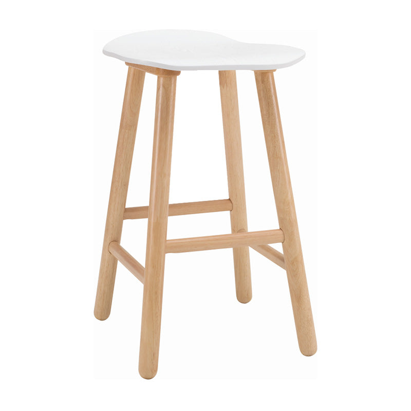 Hetty Counter Stool - Solid Oak Wood with White Finish | Modern Kitchen Bar Stool for Dining Room & Breakfast Nook