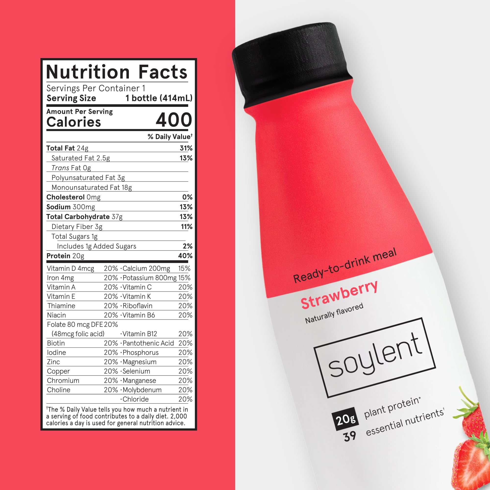 Soylent Meal Replacement Shake Banana Split Bundle - Creamy Chocolate, Banana & Strawberry Flavors, 14oz (36 Bottles) | High Protein Vegan Shakes for Weight Loss, Busy Professionals & On-the-Go Nutrition