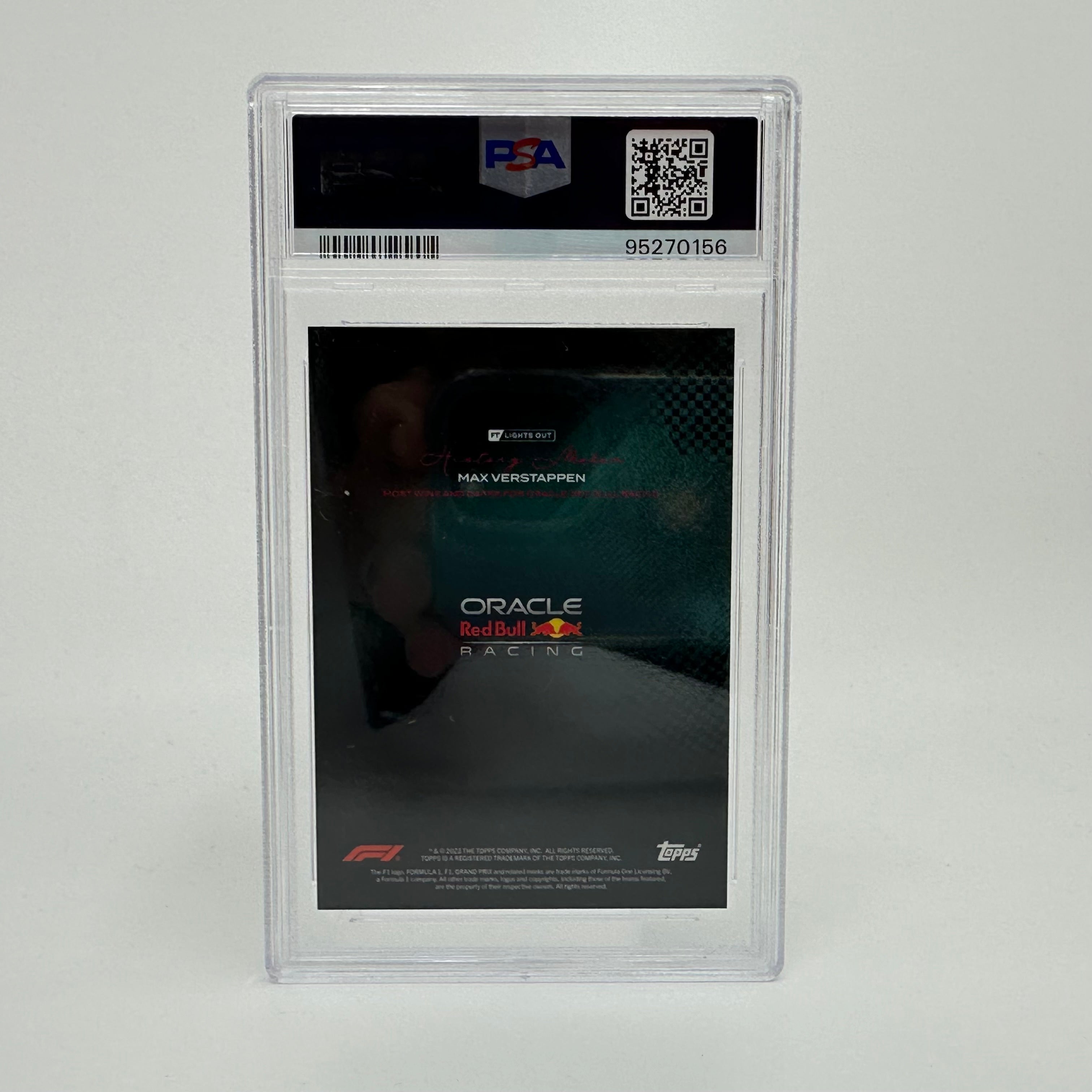 PSA 8 Graded 70/99 Max Verstappen Racing Card - Most Wins & Races in F1 History - Collectible Teal Edition for Sports Memorabilia & Fan Display