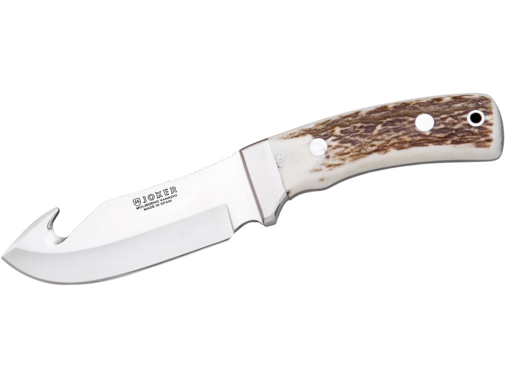 Premium Joker Skinning Knife OSO D CC55 with Deer Horn Handle - 4.72
