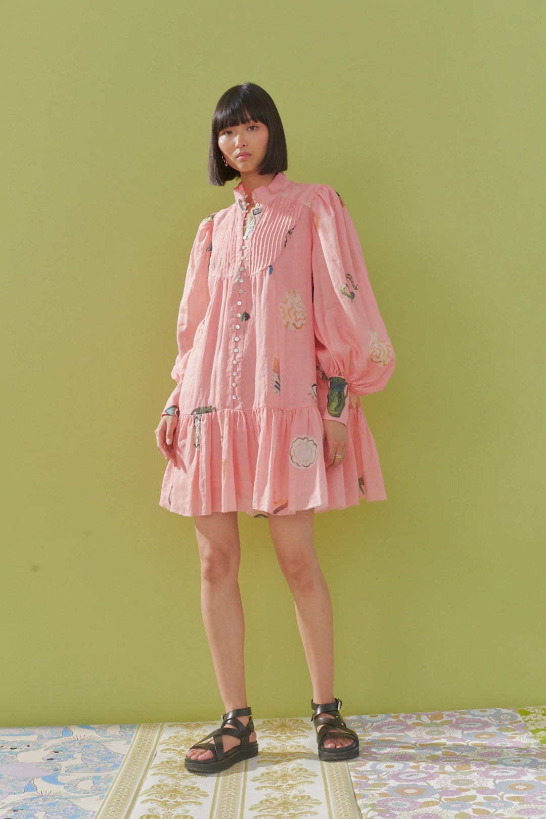 Preorder Cleo Smock Mini Dress - Floral Lace Vintage Style for Women | Perfect for Weddings, Parties & Special Occasions