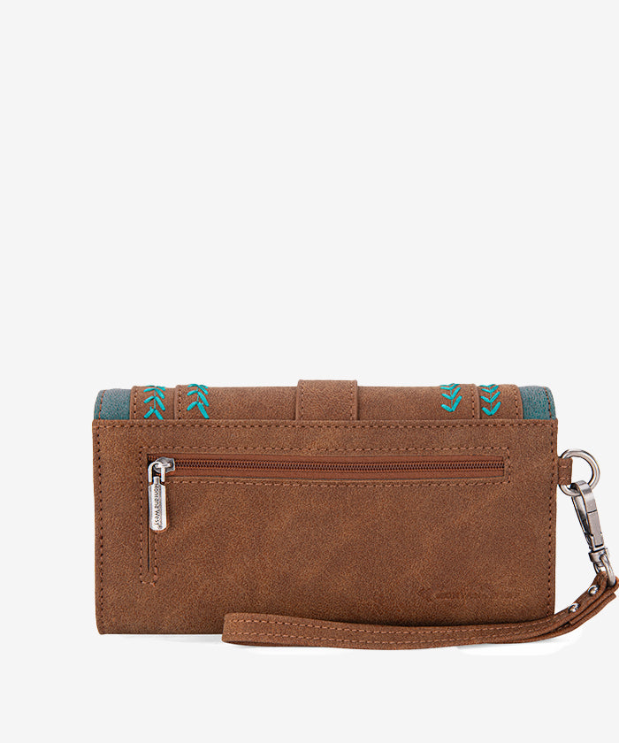 Montana West Women's Leather Buckle Wristlet Wallet - Stylish Crossbody Clutch for Everyday Use, Shopping & Travel