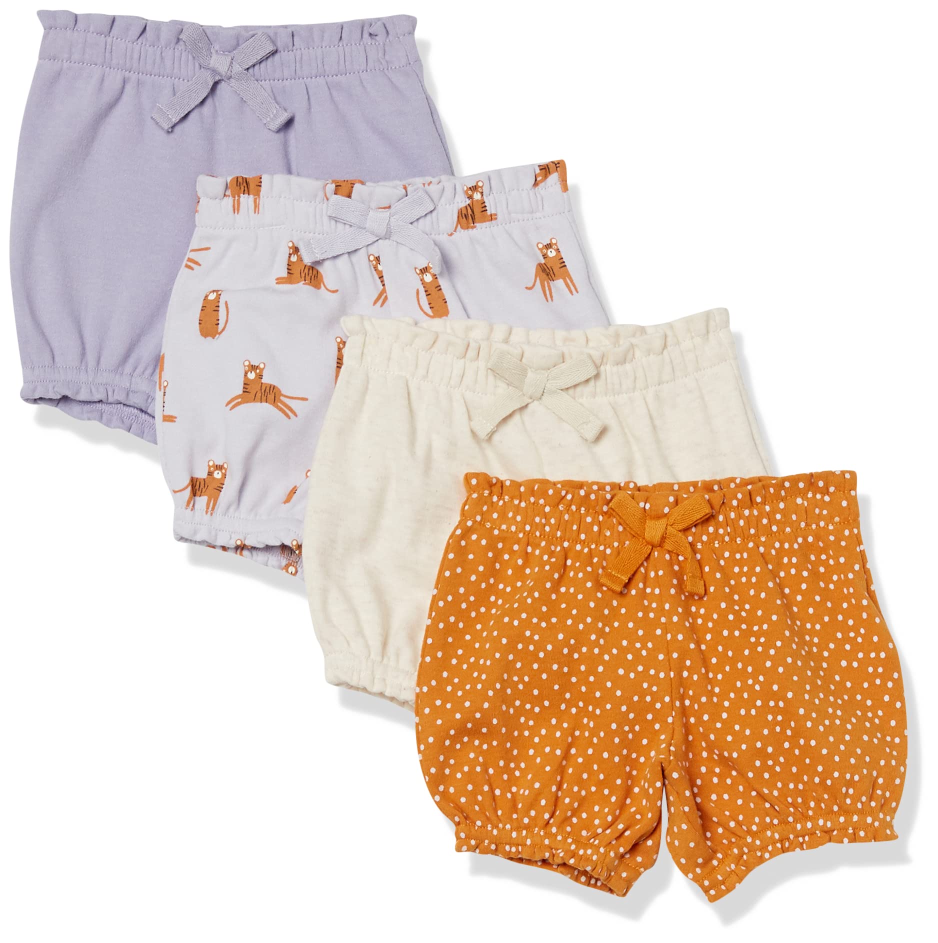 Amazon Essentials Baby Girls' Cotton Bloomer Shorts - 3 Pack | Soft & Breathable for Playtime, Daycare & Summer Outfits