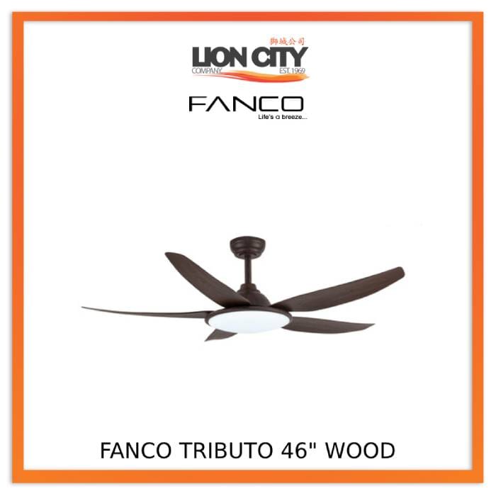 Fanco Tributo 46/56 Inch Modern Ceiling Fan with LED Light Kit - Energy Efficient Indoor/Outdoor Use for Bedroom, Living Room, Patio