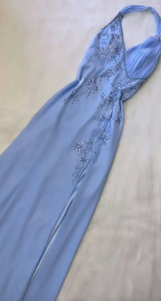 Elegant A-Line Beaded Long Prom Dresses for Women - Formal Party Gown with Sparkling Details (Style J6769) | Perfect for Homecoming, Evening Galas & Special Occasions