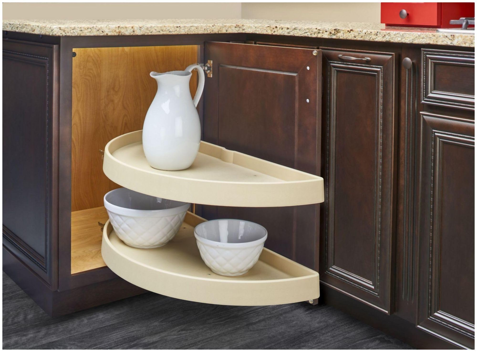 Half Moon Wall Shelves - Almond Wood Floating Shelves for Home Decor, Bedroom, Bathroom & Living Room - Perfect for Displaying Plants, Books & Decorative Items