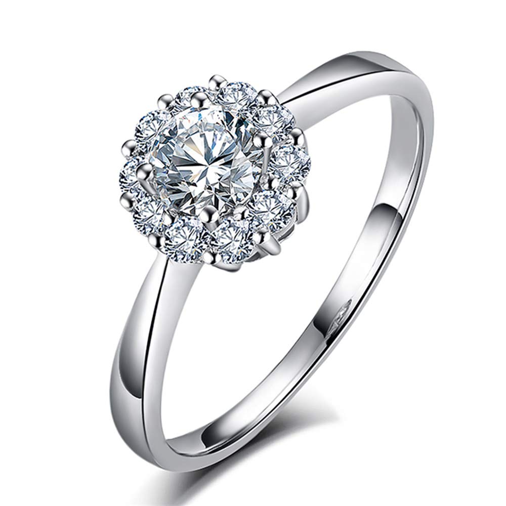Personalized Custom Wedding & Engagement Rings for Women - Sterling Silver Moissanite Promise Rings with Name Engraving, Anniversary & Birthday Jewelry Gifts (1 Carat Center Stone) | Perfect for Proposals, Weddings & Romantic Occasions