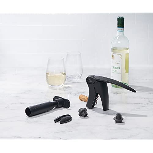 Le Creuset 5-Piece Wine Tool Set in Black & Grey - Perfect for Wine Lovers, Gifts & Entertaining