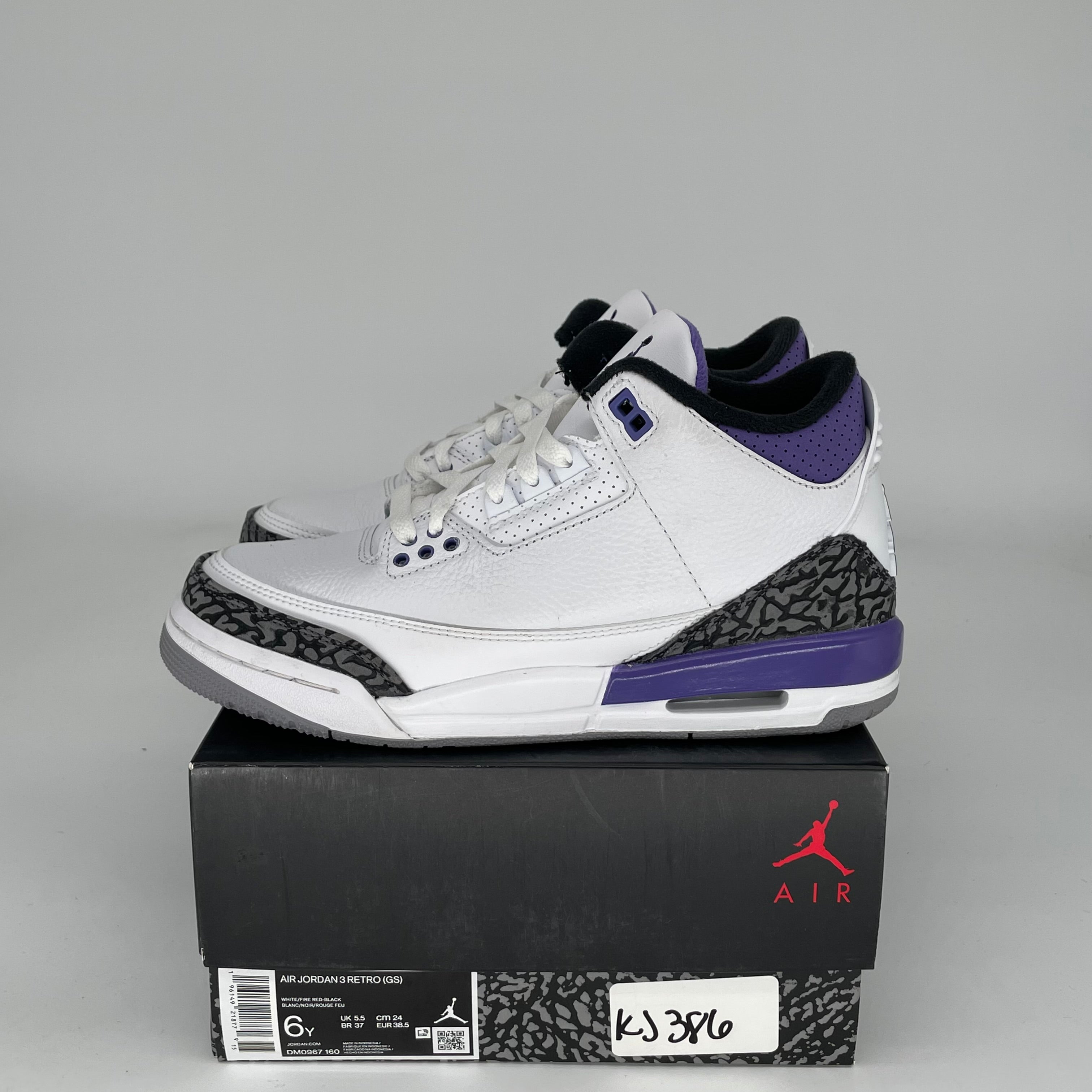 AIR JORDAN 3 DARK IRIS Basketball Shoes for Boys Size 6Y (DM0967-105) - Perfect for School, Sports & Casual Wear