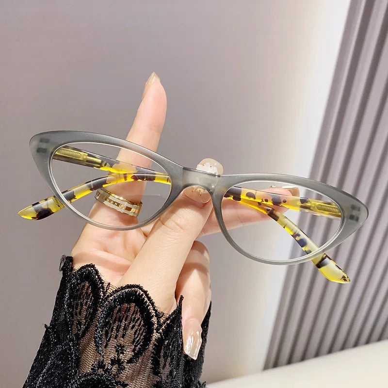 CCspace Unisex Full Rim Oval Cat Eye Polycarbonate Reading Glasses +1.50 to +4.00 Strength - Lightweight & Durable Eyewear for Reading, Work & Fashion