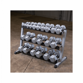 Body Solid GDR48B 3-Tier Dumbbell Rack - Heavy Duty Dumbbell Storage Organizer for Home Gym & Commercial Fitness Centers - Perfect for Weight Training, Strength Workouts & Space Saving Organization