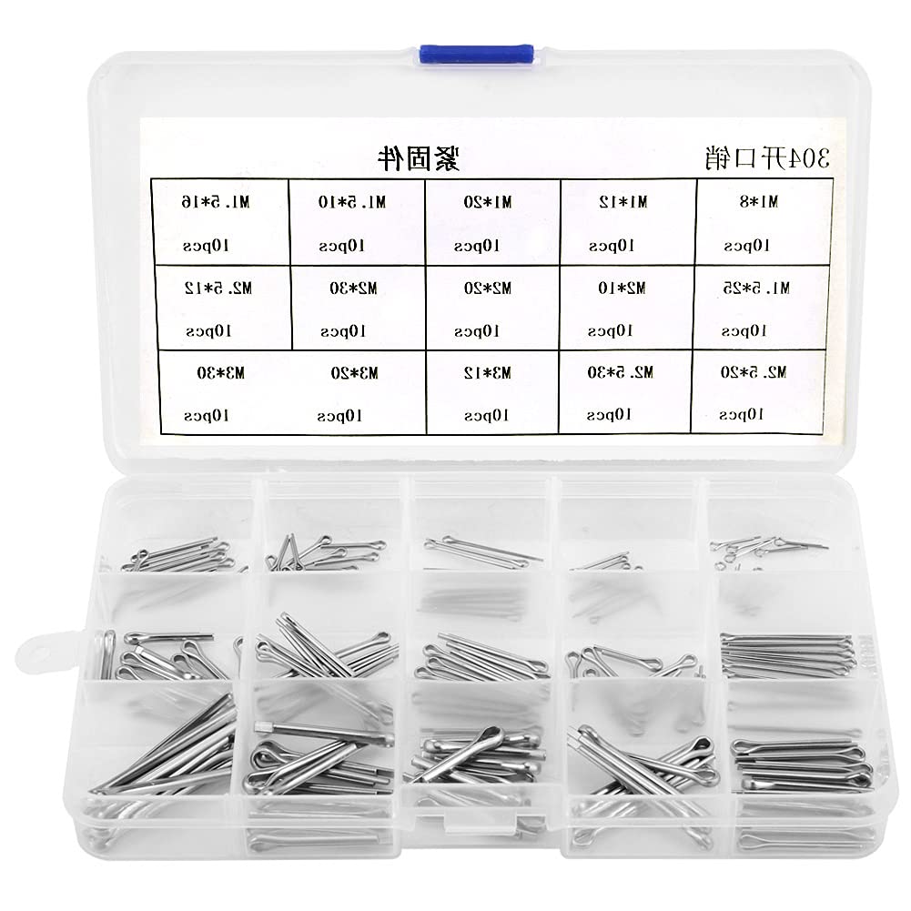 Premium Stainless Steel Split Cotter Pins - Heavy Duty Fastening Pins for Automotive, Mechanics & Industrial Use - GLOGLOW High-Quality Fasteners for Secure Connections