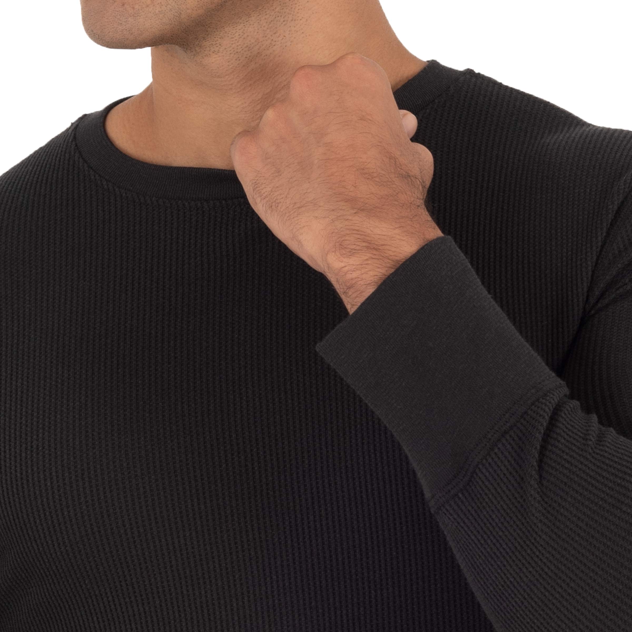 Fruit of the Loom Men's Eco-Friendly Recycled Waffle Thermal Underwear Crew Neck Top - 1 Pack & 2 Pack Options for Winter Layering & Outdoor Activities