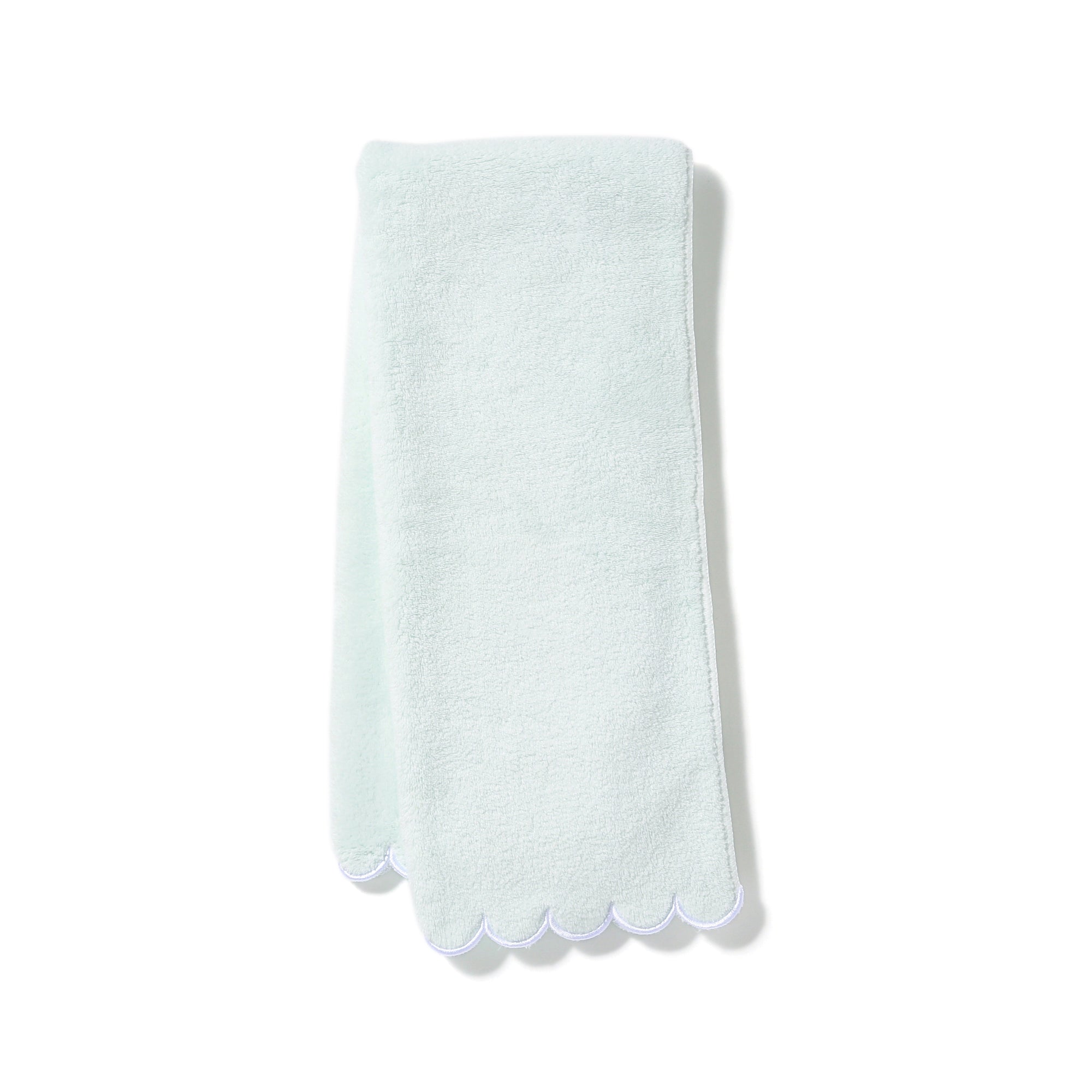 Premium Microfiber Face Towel - Soft Scallop Edge, Green | Gentle Exfoliating & Makeup Removal | Perfect for Skincare, Gym & Travel