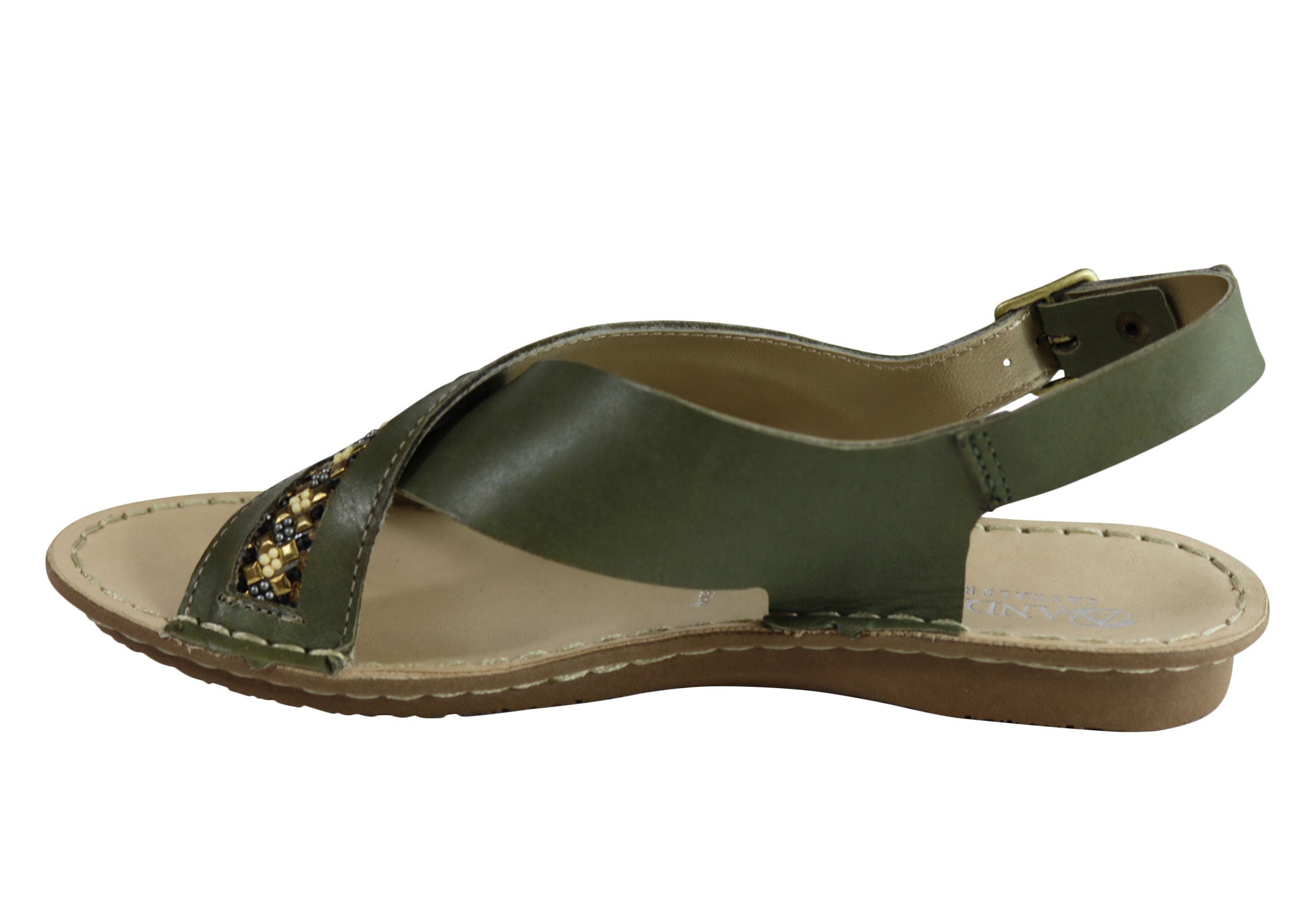 Andacco Veronique Women's Comfort Flat Leather Sandals - Handmade in Brazil - Perfect for Summer, Beach & Casual Outings