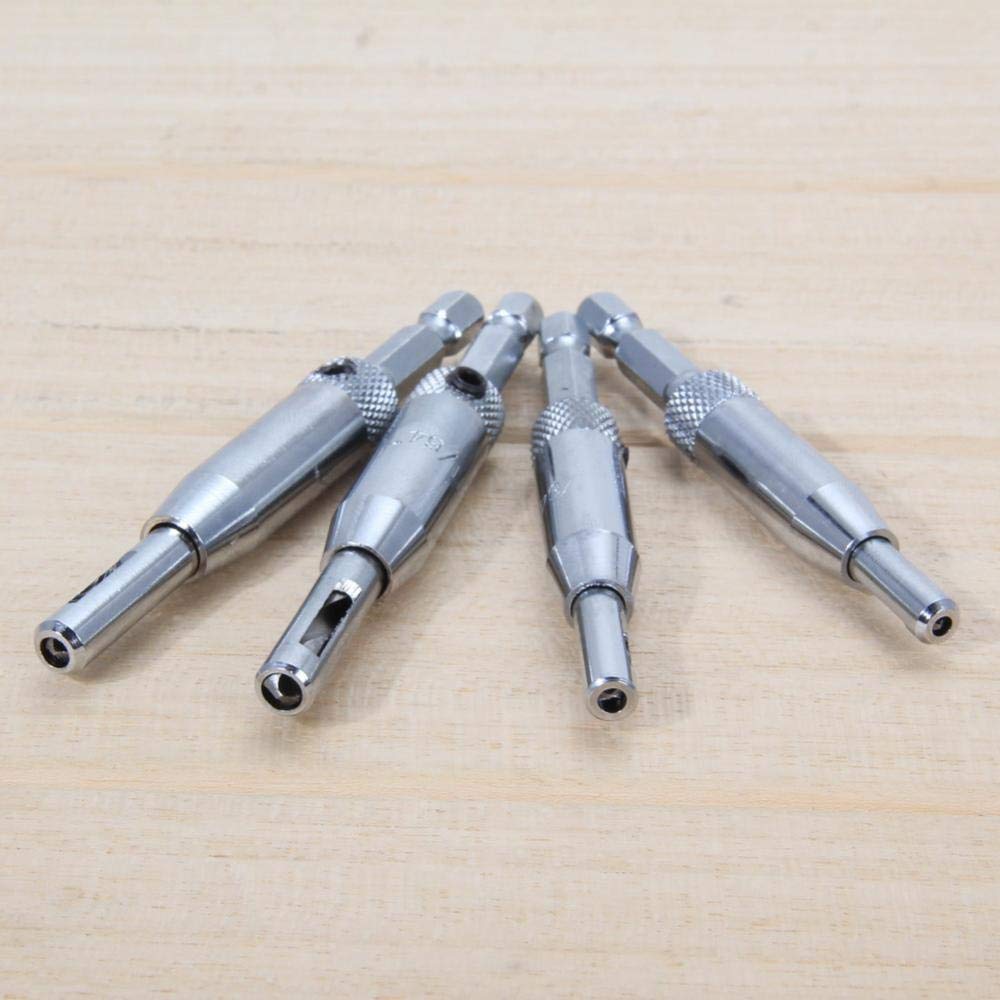 4-Piece HSS Self-Centering Drill Bit Set - Hex Shank Hinge Centering Bits for Doors & Cabinets - Perfect for Woodworking, Furniture Installation, and DIY Home Projects