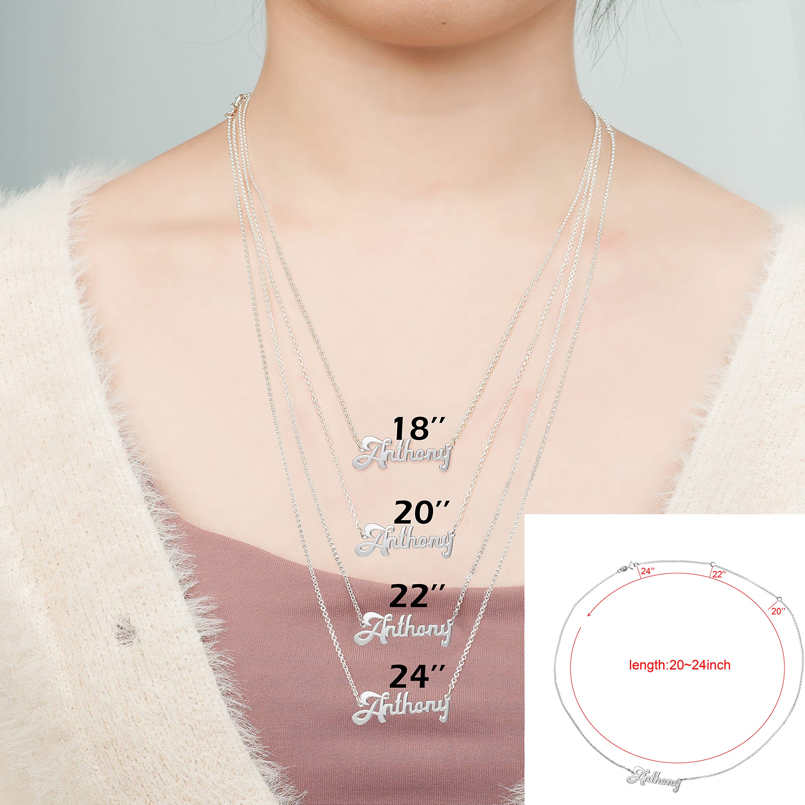 Custom Personalized Family Name Necklace - Sterling Silver Cancer Zodiac Jewelry for Women (Hilary, Mary) | Perfect Gift for Birthday, Anniversary & Mother's Day