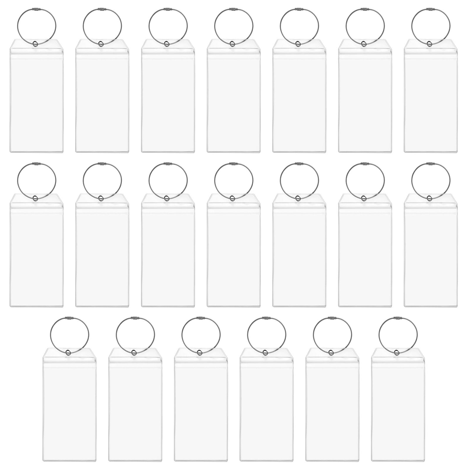 Juvale 20 Pack Cruise Luggage Tags - Waterproof Plastic ID Tags with Zip Seal & Durable Steel Loops for Suitcases (3.5 x 7.2 Inches) - Perfect for Travel, Cruise Ships, Airports & Vacation Organization