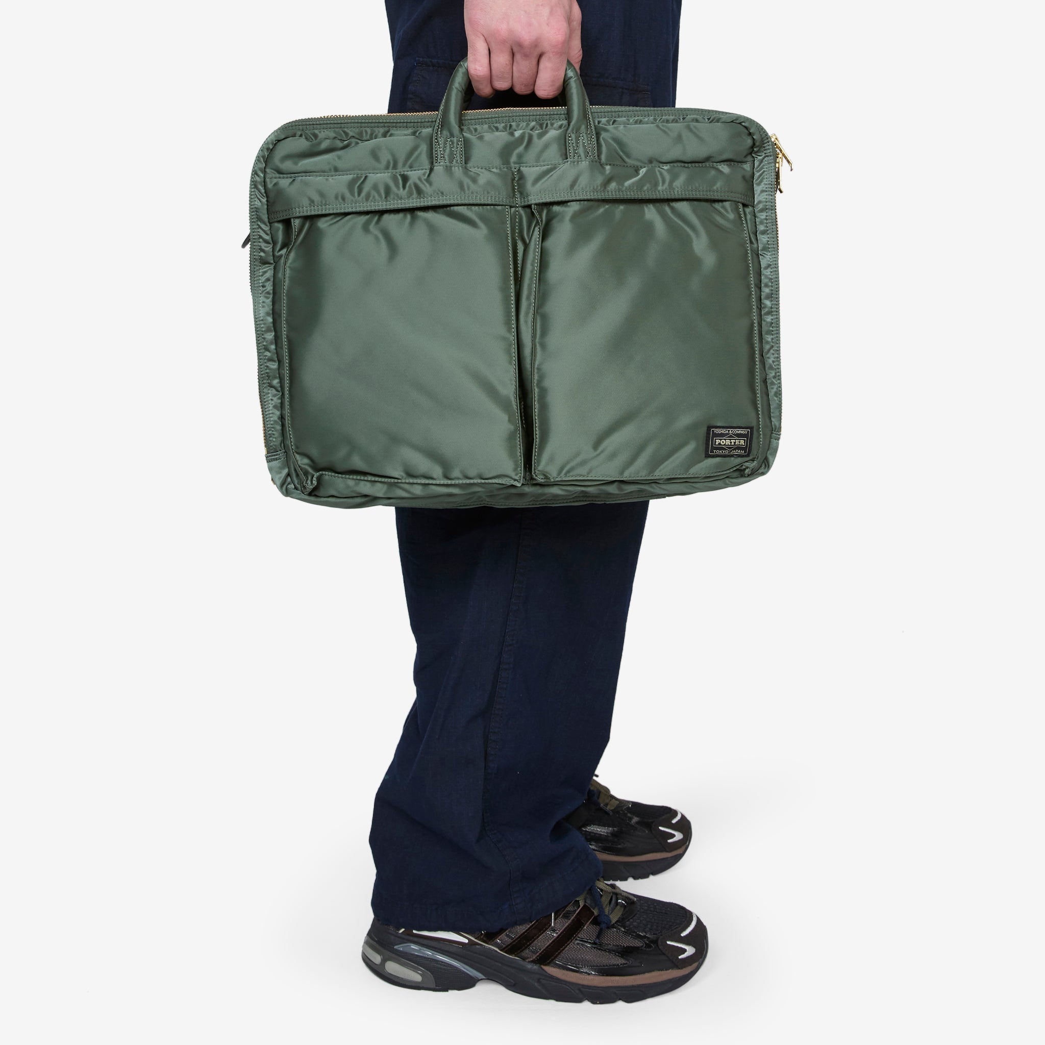 All New Tanker 2-Way Document Bag with Zipper in Sage Green - Perfect for Office, School & Travel Organization
