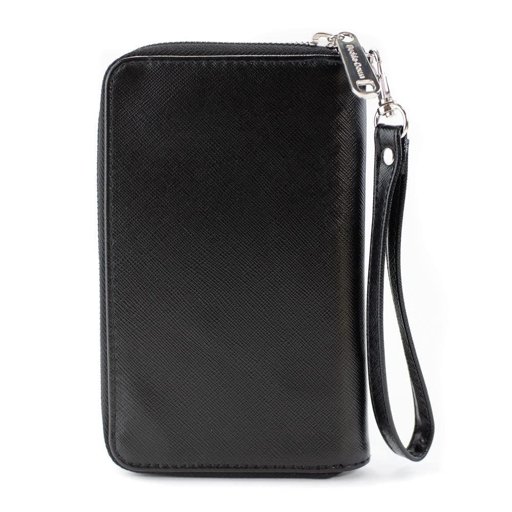 House of the Dragon Wallet - Zip Around Vegan Leather Wallet with Icon & Wings Design in Black & Yellow - Perfect for Fans, Collectors & Everyday Use