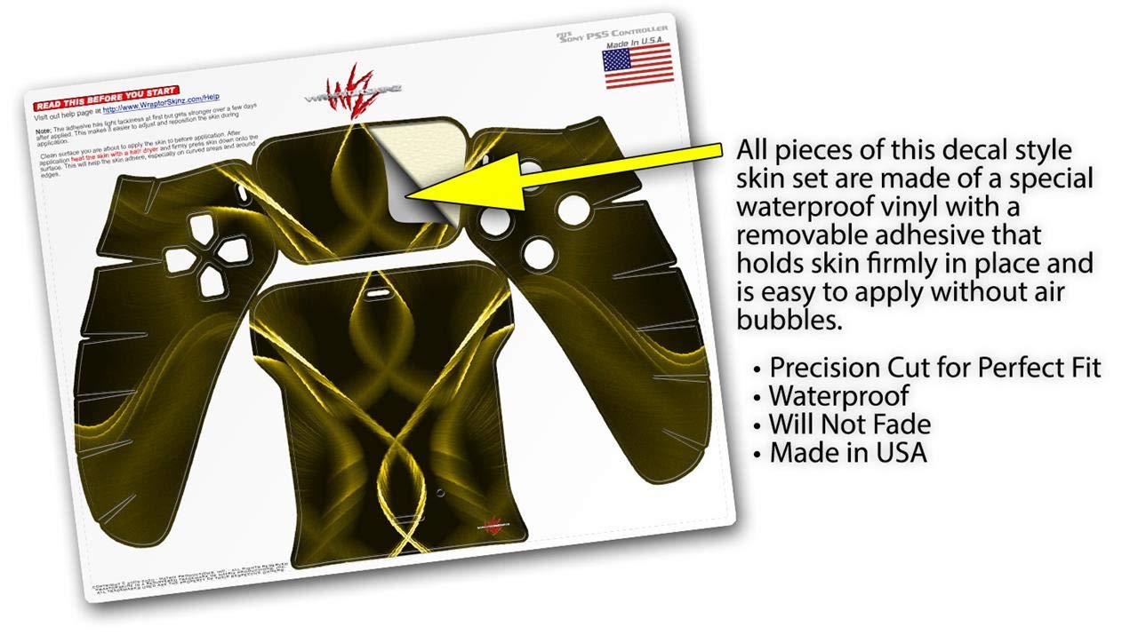 PS5 DualSense Skin Wrap - Abstract Yellow for Gaming & Protection