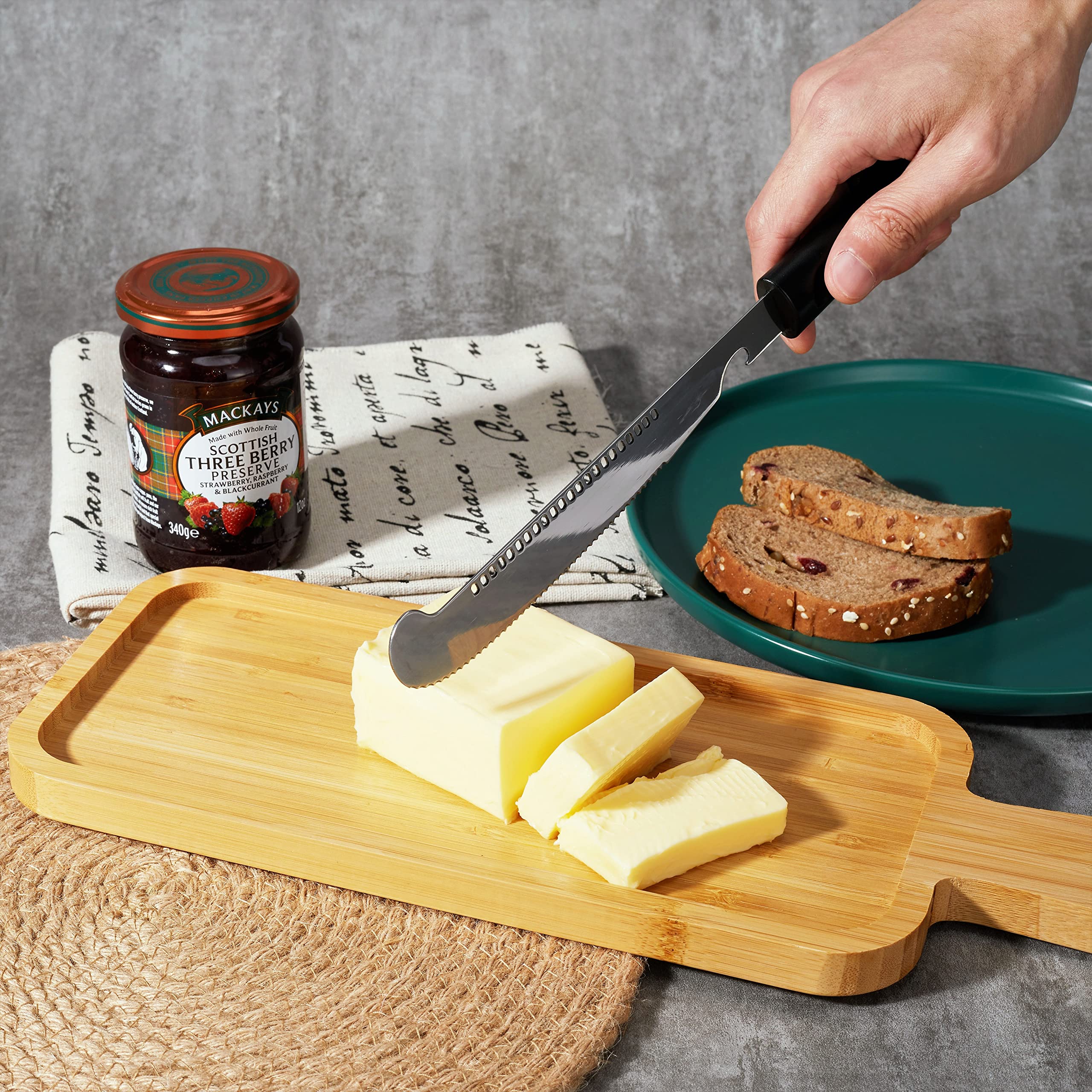 4-in-1 Multi-Function Kitchen Knife - Perfect for Spreading Peanut Butter, Butter & Jam | Easy Jar Scraping, Stirring & Cleaning | Bottle & Can Opener | Ideal for Camping, Picnics & Home Cooking