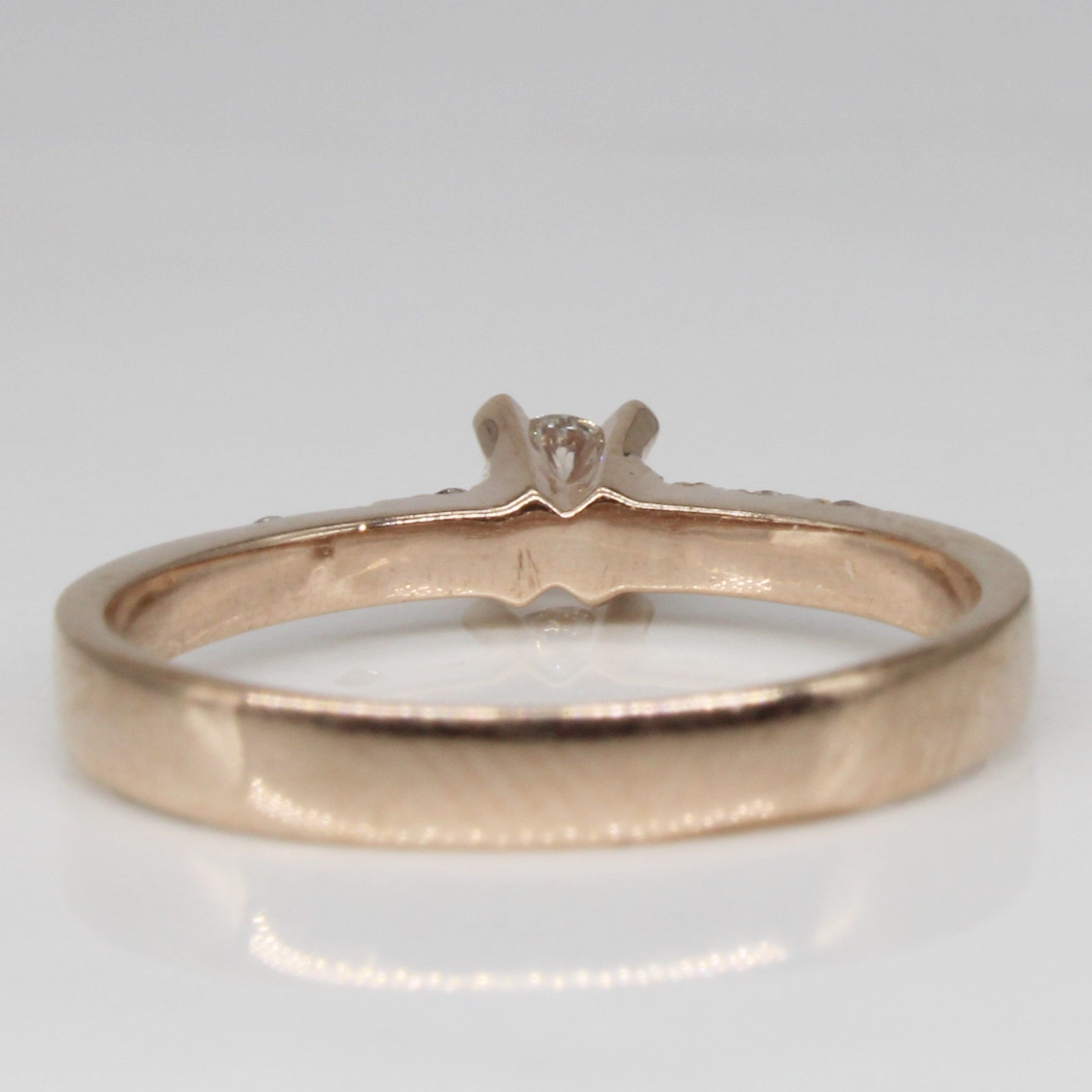 Petite Rose Gold Diamond Ring for Women - 0.20 Carat Total Weight (0.20ctw) - Size 5.75 - Elegant Wedding Band, Anniversary Gift, or Everyday Jewelry for Special Occasions