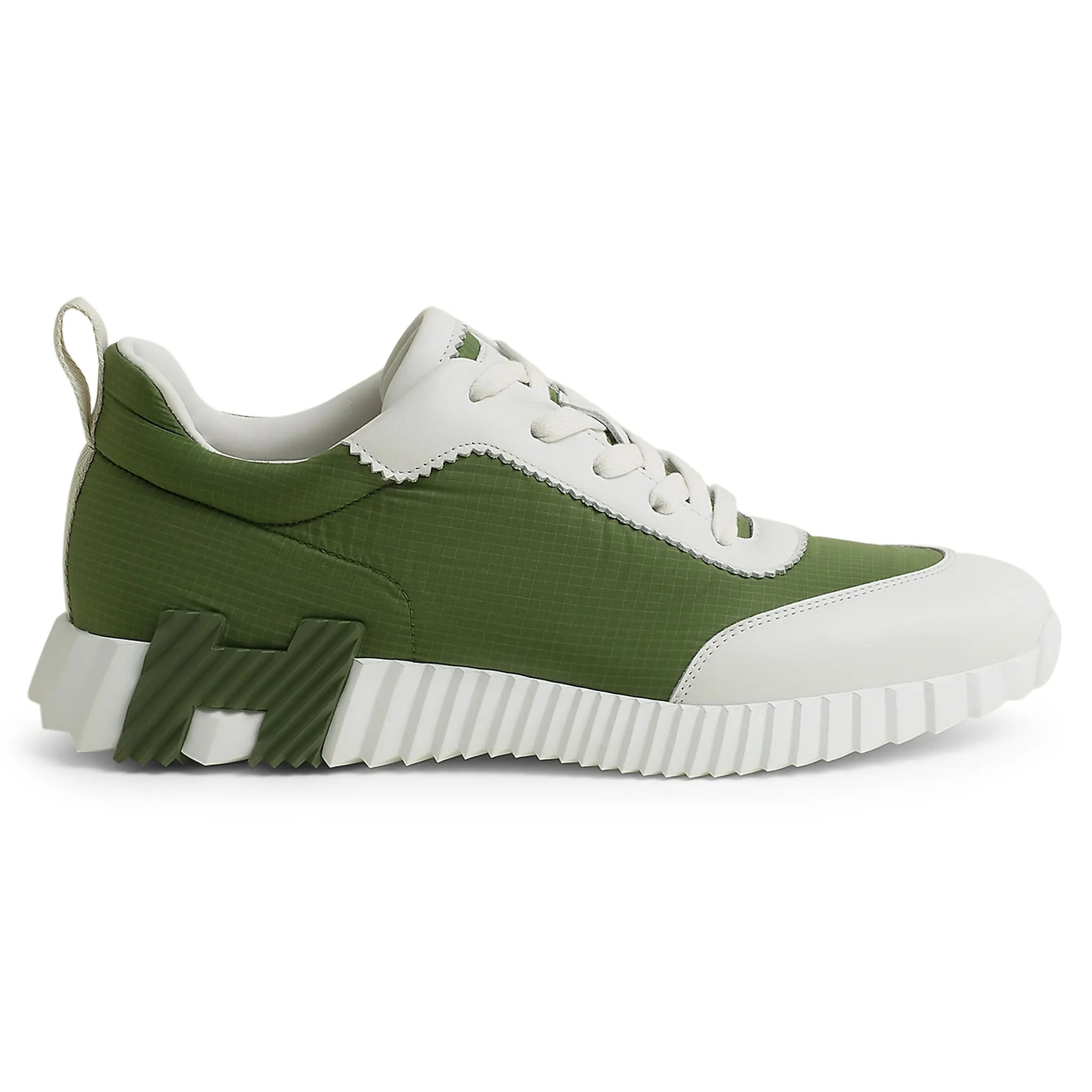 Hermès Paris Ripstop Bouncing Sneakers - Matcha White & White Luxury Athletic Shoes for Men | Comfortable Running, Gym Workout & Casual Streetwear Fashion