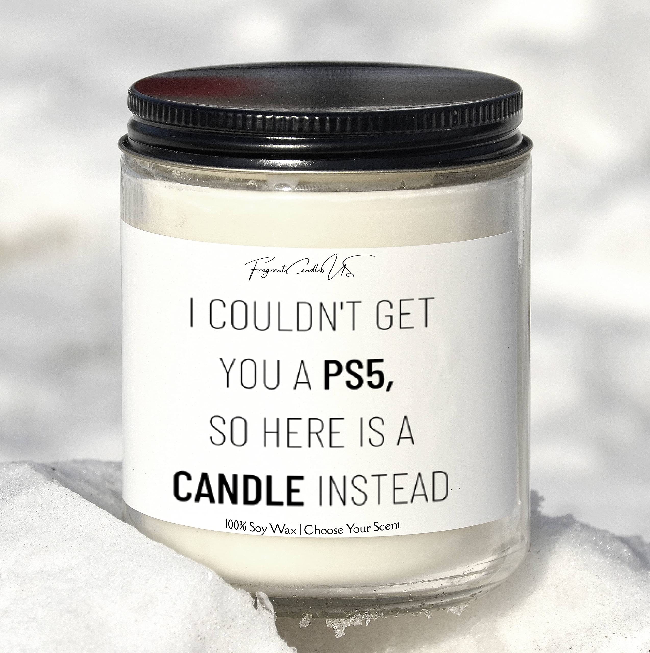 PS5 Scented Candle - Funny Gamer Gift for Valentine's Day, Birthday & Pranks | Playstation 5 Novelty Candle That Smells Like You're Not Getting One | Perfect Gift for Gamers, Sons & Playstation Lovers | Great for Gaming Rooms, Parties & Gag Gifts