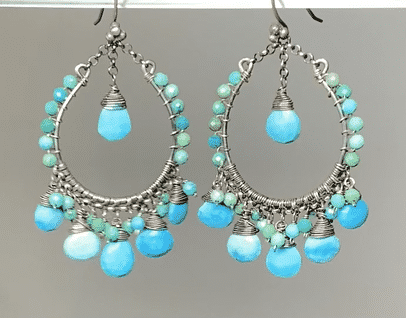 Authentic Arizona Turquoise Oxidized Sterling Silver Hoop Earrings for Women | Handmade Southwest Jewelry | Perfect for Boho, Western & Everyday Wear